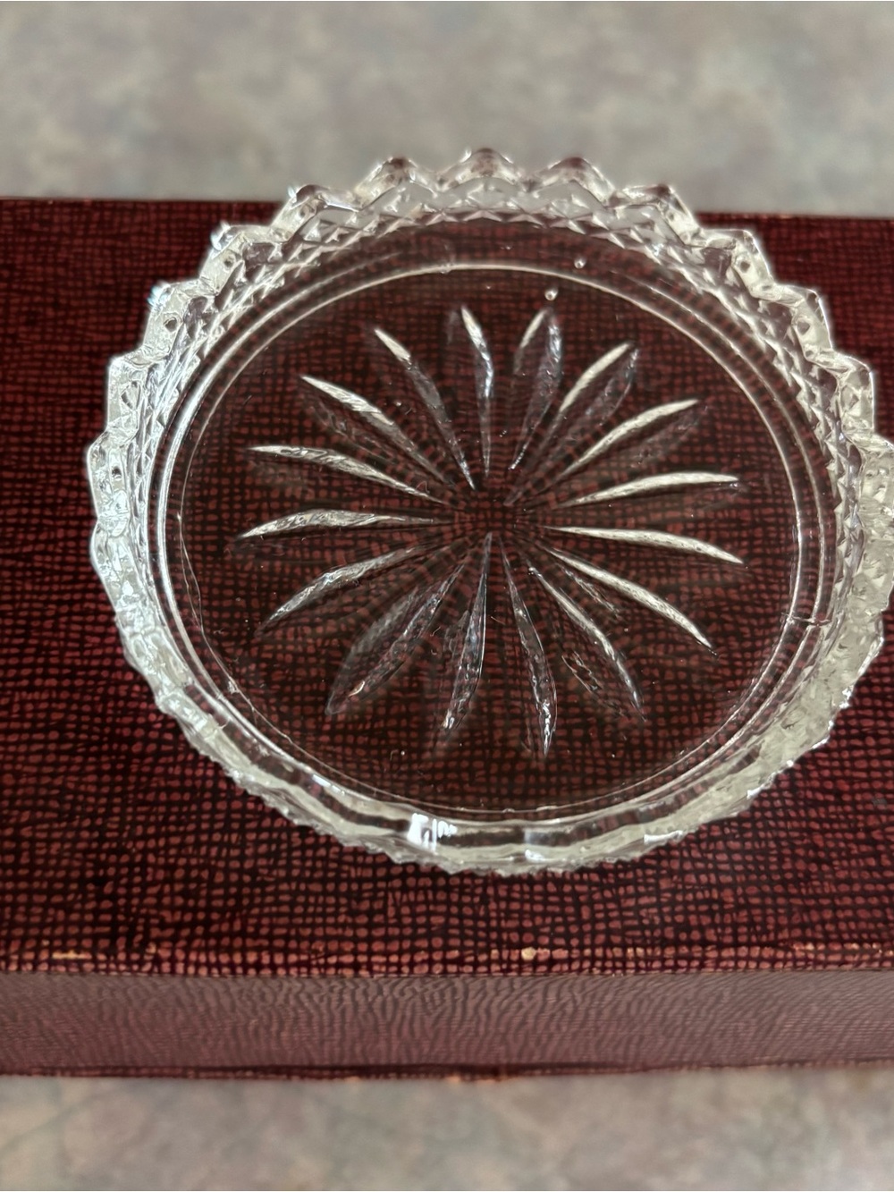 Vintage Round Crystal Coasters Box Set - 12 - Round Coasters - Trinket Dish - Picture 5 of 14